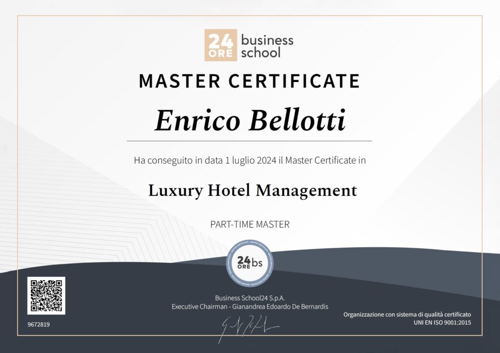 Master in Luxury Hotel Management: formazione continua per l'hospitality di BEARprogetti