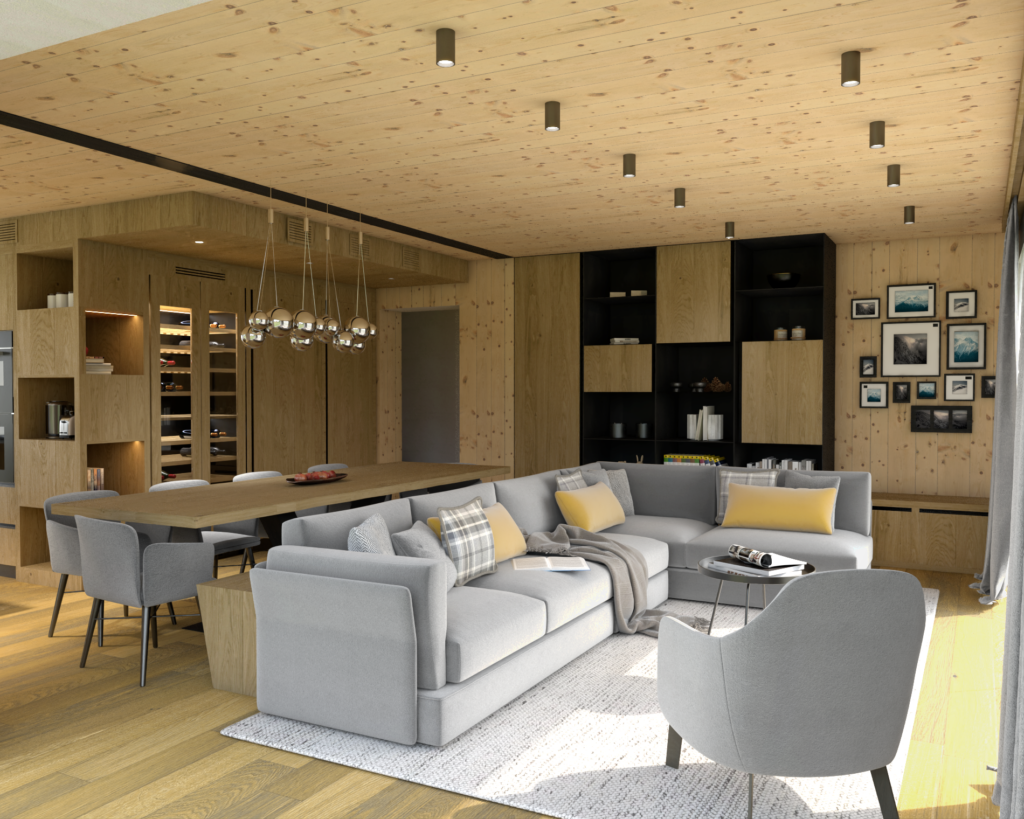 BEARprogetti render nuovo appartamento Livigno